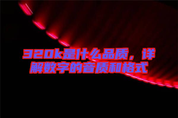 320k是什么品質(zhì)，詳解數(shù)字的音質(zhì)和格式