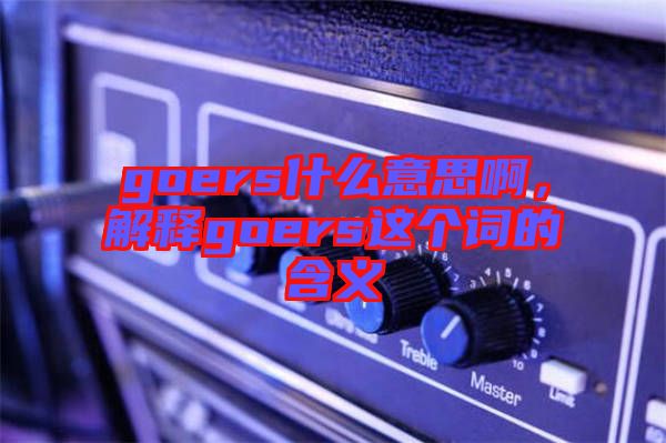 goers什么意思啊，解釋goers這個詞的含義