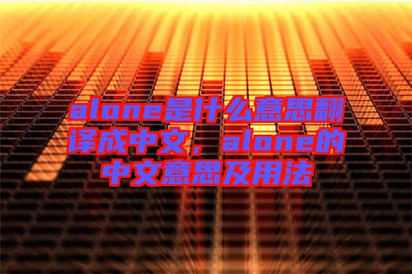 alone是什么意思翻譯成中文，alone的中文意思及用法