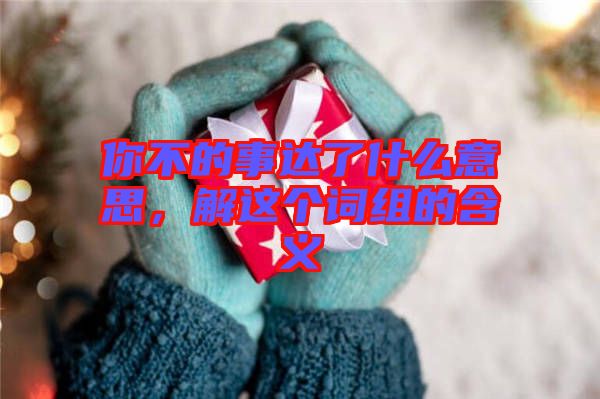 你不的事達(dá)了什么意思，解這個(gè)詞組的含義