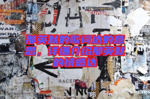 那英默的歌詞達的意思，詳細介紹那英默的情感達