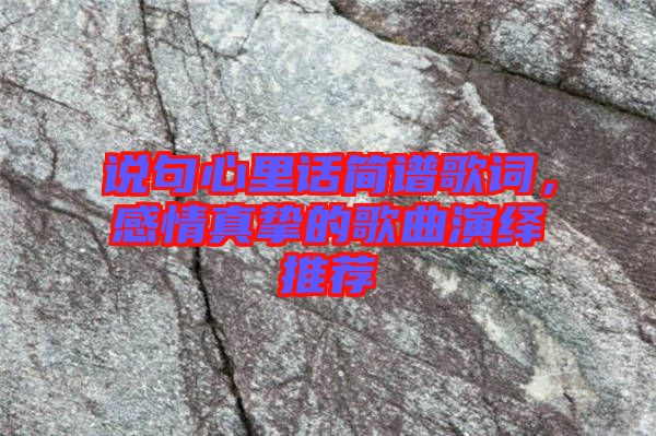 說句心里話簡譜歌詞，感情真摯的歌曲演繹推薦