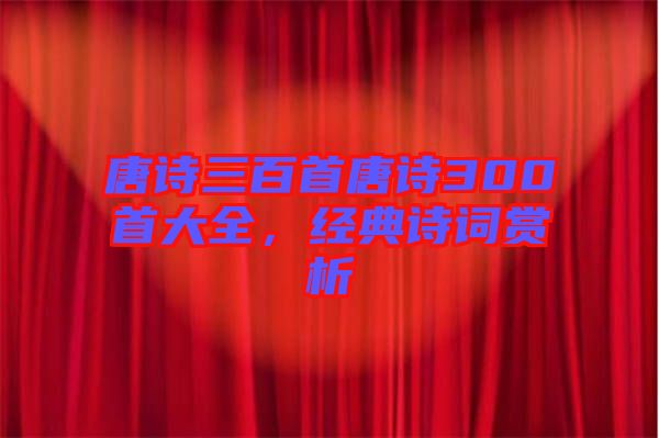 唐詩三百首唐詩300首大全，經(jīng)典詩詞賞析