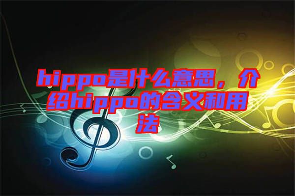 hippo是什么意思，介紹hippo的含義和用法