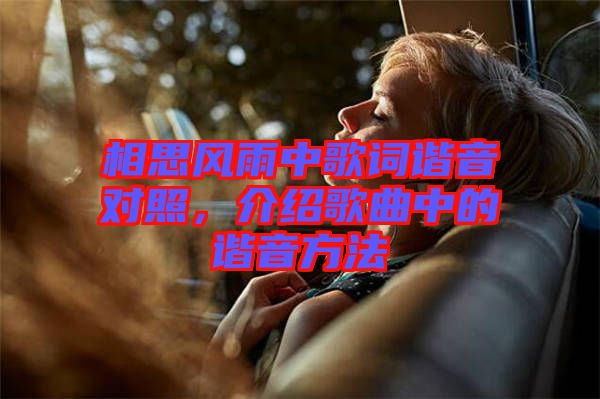 相思風(fēng)雨中歌詞諧音對(duì)照，介紹歌曲中的諧音方法