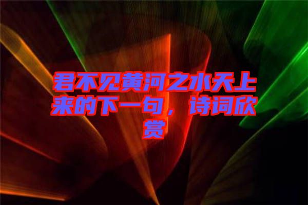 君不見黃河之水天上來的下一句，詩詞欣賞