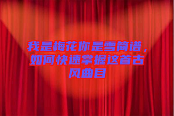 我是梅花你是雪簡(jiǎn)譜，如何快速掌握這首古風(fēng)曲目