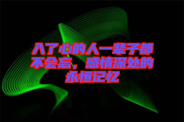 入了心的人一輩子都不會(huì)忘，感情深處的永恒記憶