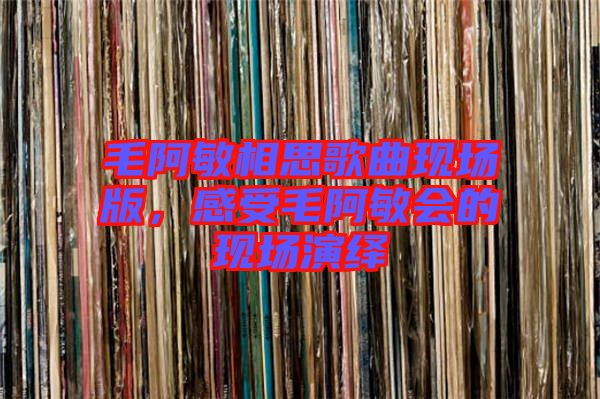 毛阿敏相思歌曲現(xiàn)場(chǎng)版，感受毛阿敏會(huì)的現(xiàn)場(chǎng)演繹