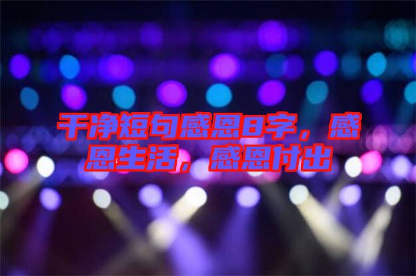 干凈短句感恩8字，感恩生活，感恩付出