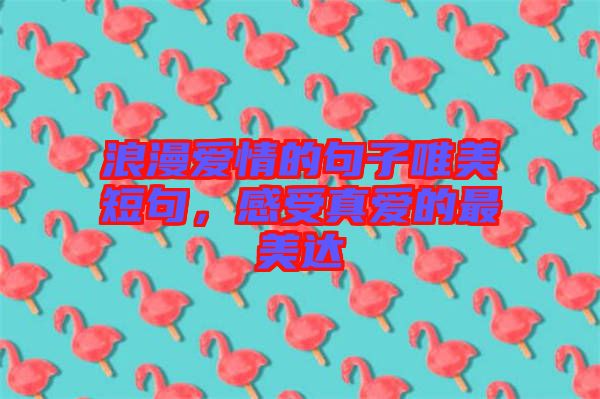 浪漫愛情的句子唯美短句，感受真愛的最美達