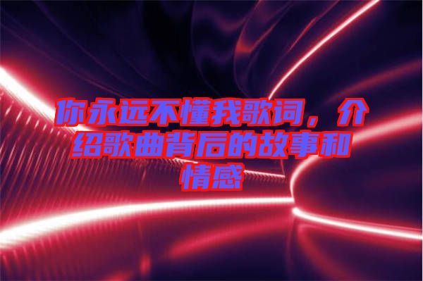 你永遠(yuǎn)不懂我歌詞，介紹歌曲背后的故事和情感
