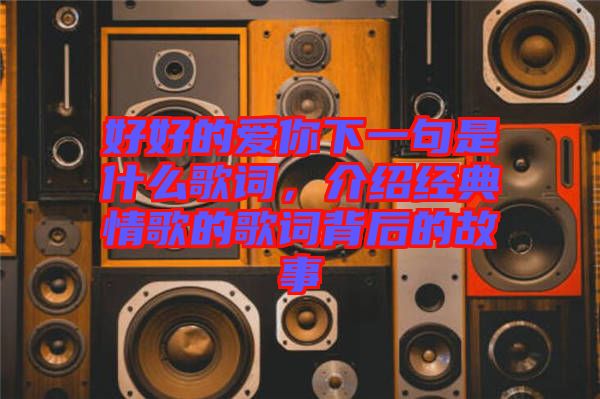 好好的愛(ài)你下一句是什么歌詞，介紹經(jīng)典情歌的歌詞背后的故事
