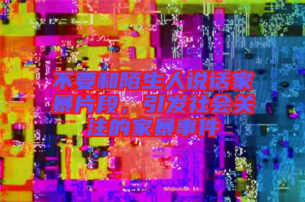 不要和陌生人說(shuō)話家暴片段，引發(fā)社會(huì)關(guān)注的家暴事件