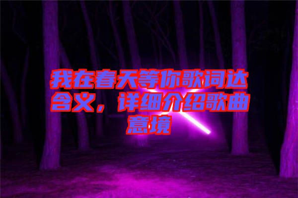 我在春天等你歌詞達含義，詳細介紹歌曲意境