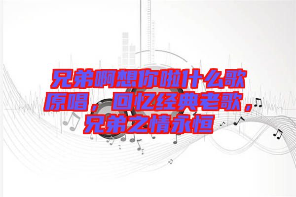 兄弟啊想你啦什么歌原唱，回憶經(jīng)典老歌，兄弟之情永恒