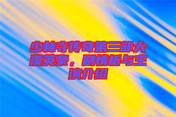 少林寺傳奇第三部大漠英豪，劇情析與主演介紹