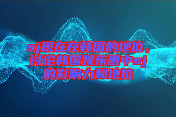 sj現(xiàn)在在韓國的地位，討論韓國娛樂圈中sj的影響力和地位