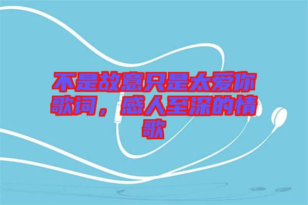 不是故意只是太愛你歌詞，感人至深的情歌