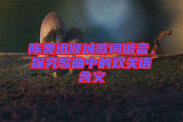 陳奕迅傾城歌詞諧音，探究歌曲中的雙關語含義