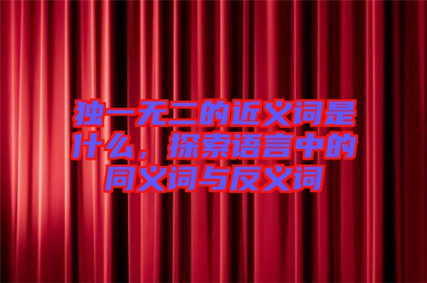 獨(dú)一無二的近義詞是什么，探索語言中的同義詞與反義詞