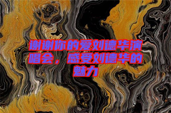 謝謝你的愛劉德華演唱會，感受劉德華的魅力
