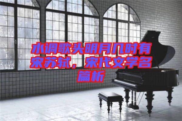 水調(diào)歌頭明月幾時(shí)有宋蘇軾，宋代文學(xué)名篇析