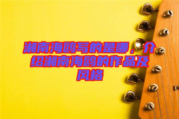 湘南海鷗寫的是哪，介紹湘南海鷗的作品及風(fēng)格
