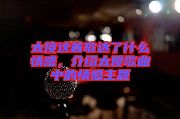 太傻這首歌達(dá)了什么情感，介紹太傻歌曲中的情感主題