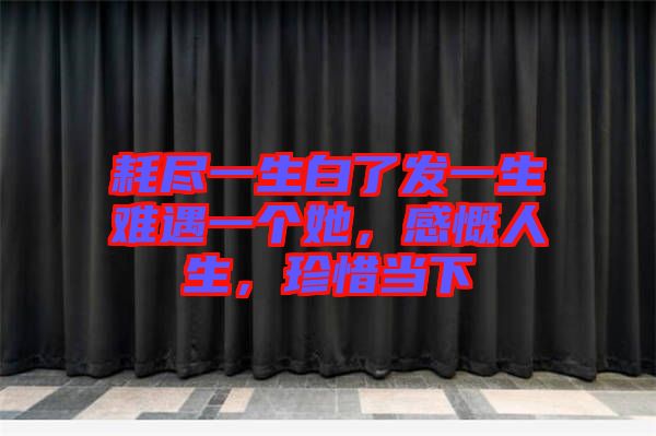 耗盡一生白了發(fā)一生難遇一個她，感慨人生，珍惜當(dāng)下