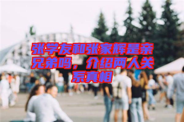 張學(xué)友和張家輝是親兄弟嗎，介紹兩人關(guān)系真相