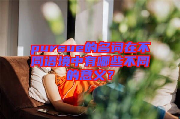 pursue的名詞在不同語境中有哪些不同的意義？