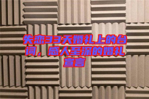 失戀33天婚禮上的臺詞，感人至深的婚禮宣言