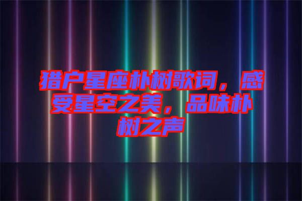 獵戶星座樸樹歌詞，感受星空之美，品味樸樹之聲
