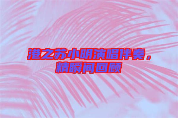 港之蘇小明演唱伴奏，精瞬間回顧