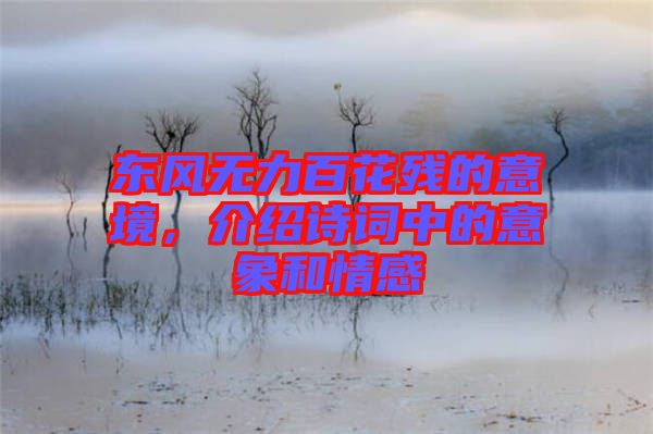 東風(fēng)無力百花殘的意境，介紹詩詞中的意象和情感