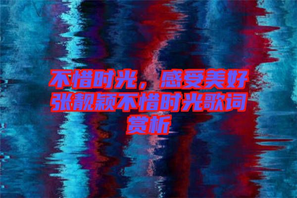 不惜時光，感受美好張靚穎不惜時光歌詞賞析