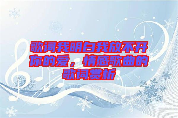 歌詞我明白我放不開你的愛(ài)，情感歌曲的歌詞賞析