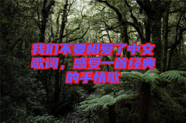 我們不要相愛了中文歌詞，感受一首經(jīng)典的手情歌