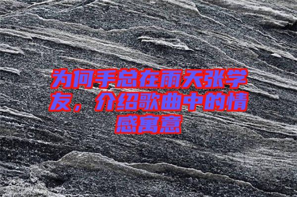 為何手總在雨天張學友，介紹歌曲中的情感寓意