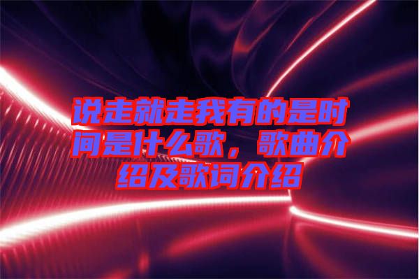 說(shuō)走就走我有的是時(shí)間是什么歌，歌曲介紹及歌詞介紹