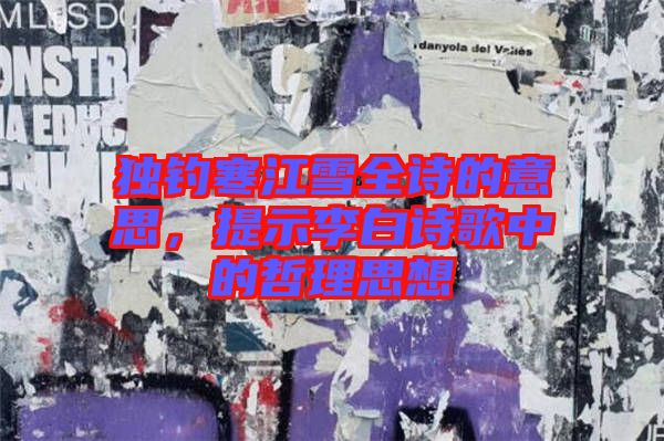 獨(dú)釣寒江雪全詩的意思，提示李白詩歌中的哲理思想