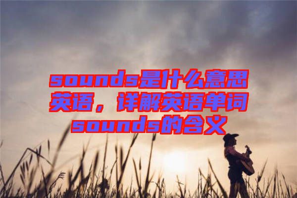 sounds是什么意思英語，詳解英語單詞sounds的含義