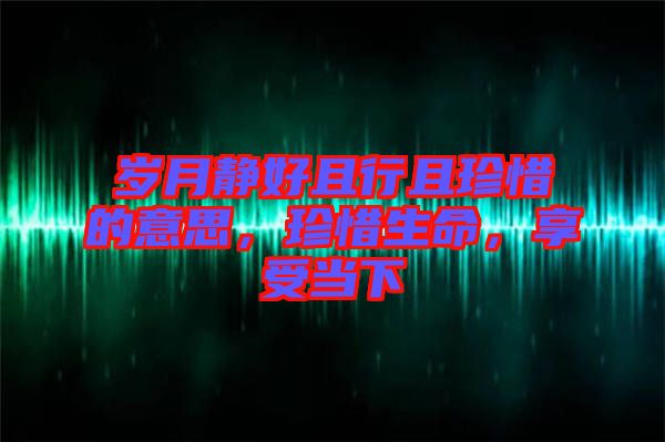 歲月靜好且行且珍惜的意思，珍惜生命，享受當(dāng)下