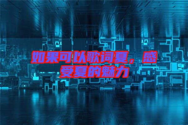如果可以歌詞夏，感受夏的魅力