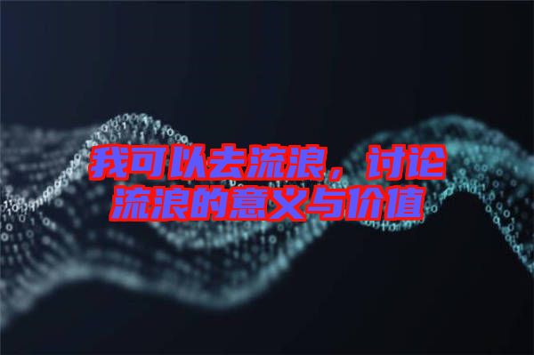 我可以去流浪，討論流浪的意義與價(jià)值