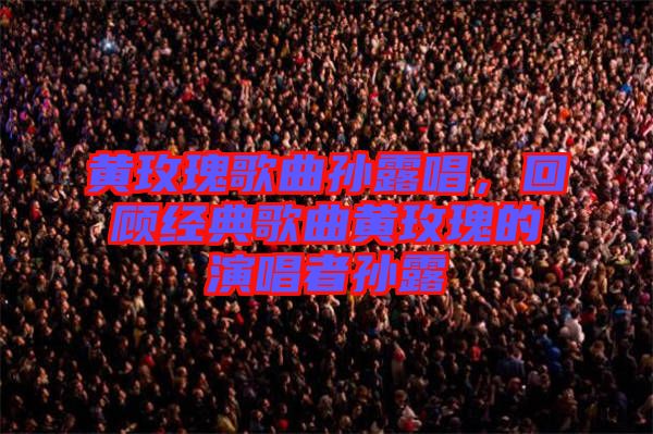黃玫瑰歌曲孫露唱，回顧經(jīng)典歌曲黃玫瑰的演唱者孫露