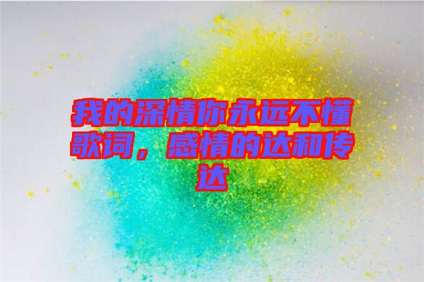 我的深情你永遠(yuǎn)不懂歌詞，感情的達和傳達