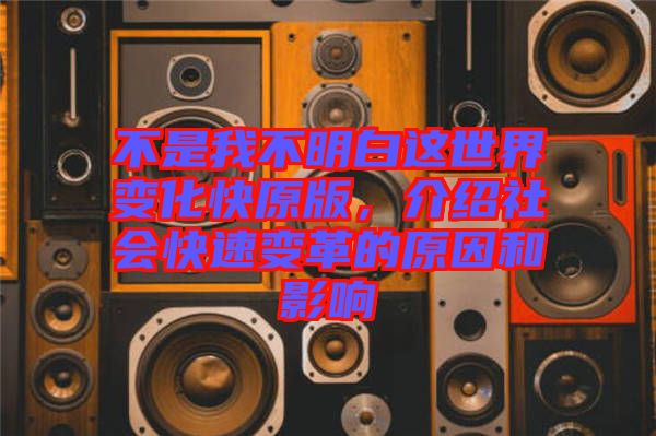 不是我不明白這世界變化快原版，介紹社會快速變革的原因和影響