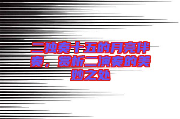 二獨奏十五的月亮伴奏，賞析二演奏的美妙之處
